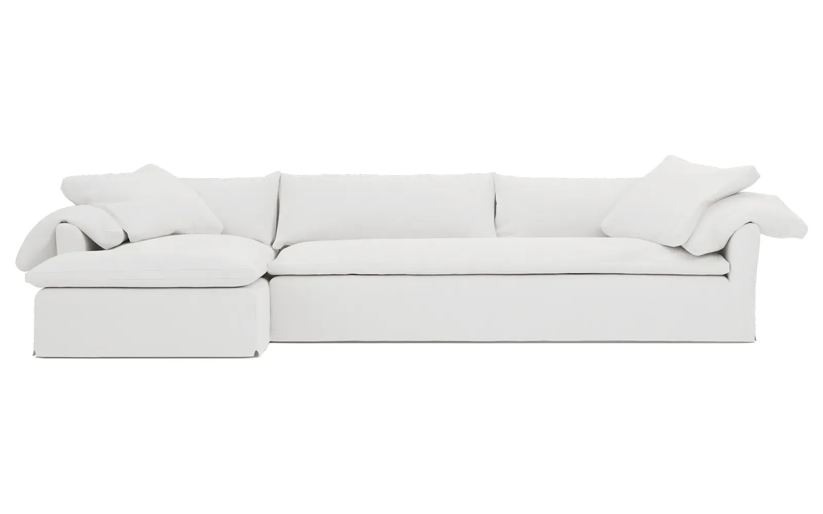Donato Right Chaise Sectional - Pure White, Linen