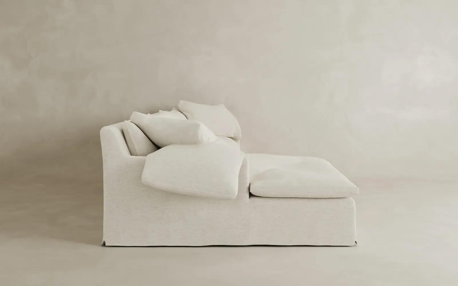 Donato Right Chaise Sectional - Pure White, Linen