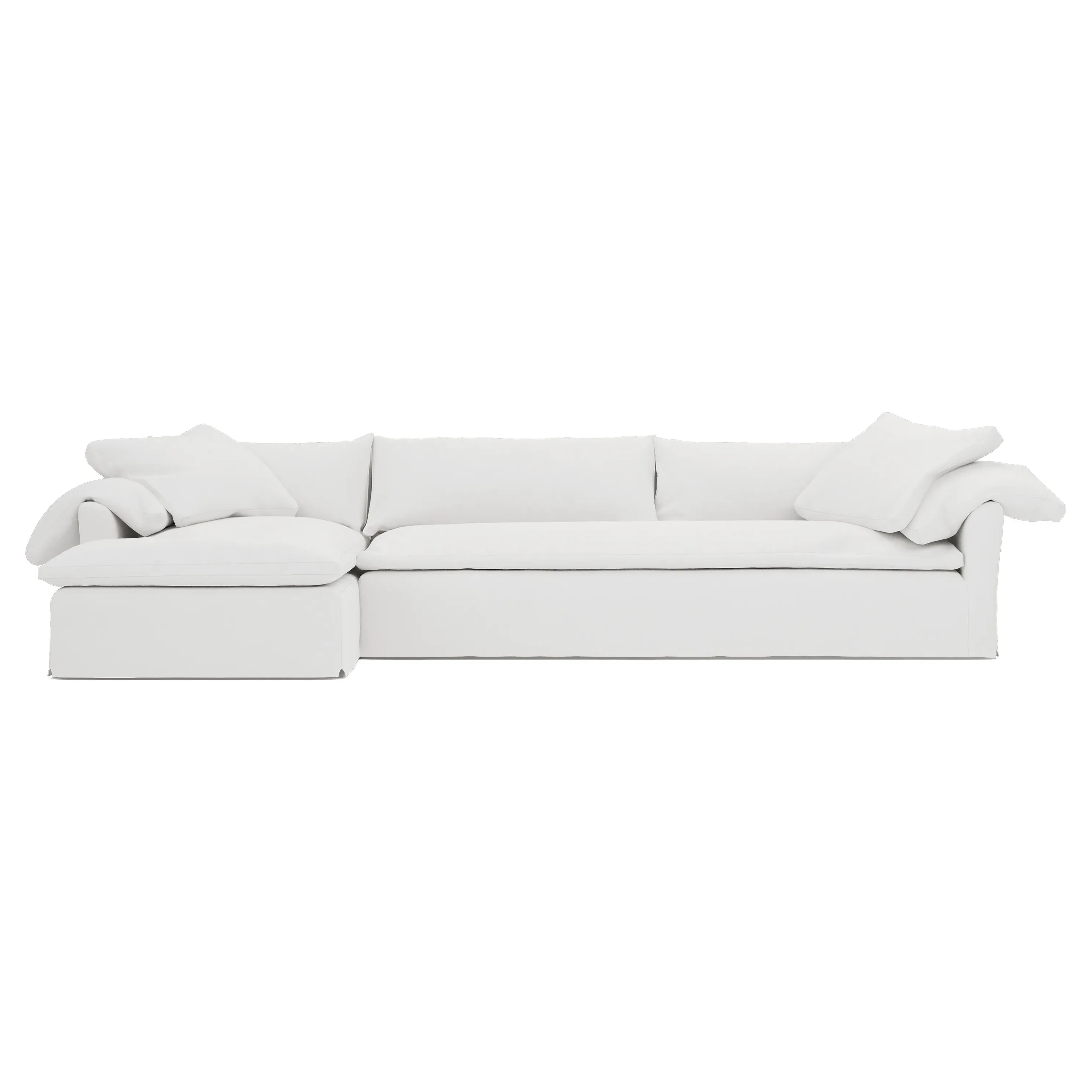 Donato Right Chaise Sectional - Pure White, Linen