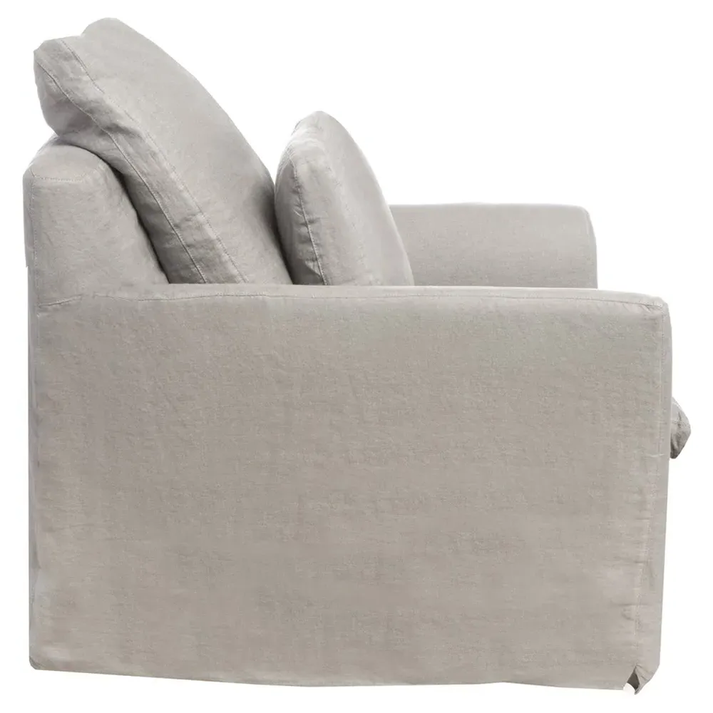 Donato Slipcovered Arm Chair - Beige, Linen