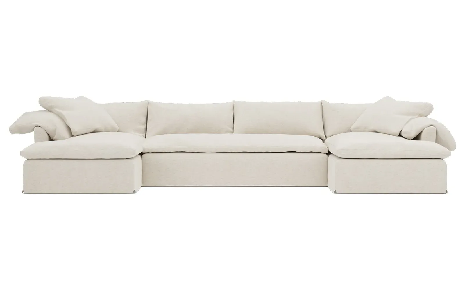 Donato U-Shaped Sectional Performance Slipcovered - Heathered Ivory