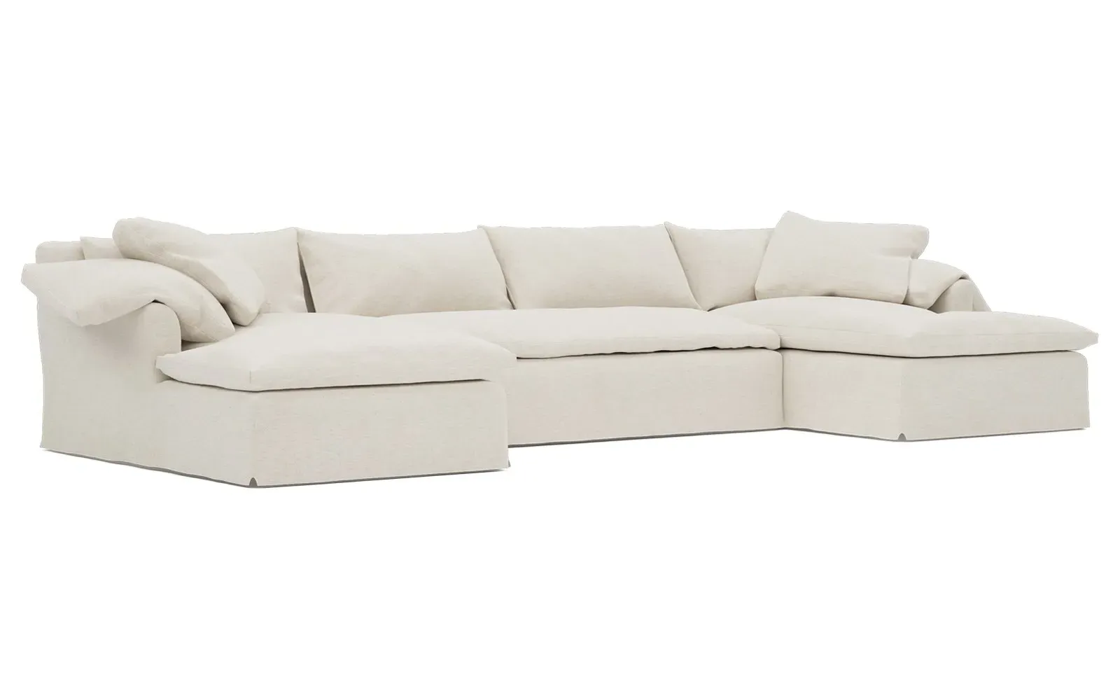 Donato U-Shaped Sectional Performance Slipcovered - Heathered Ivory