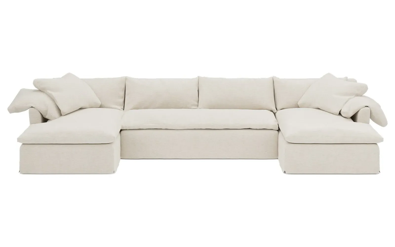 Donato U-Shaped Sectional Performance Slipcovered - Heathered Ivory