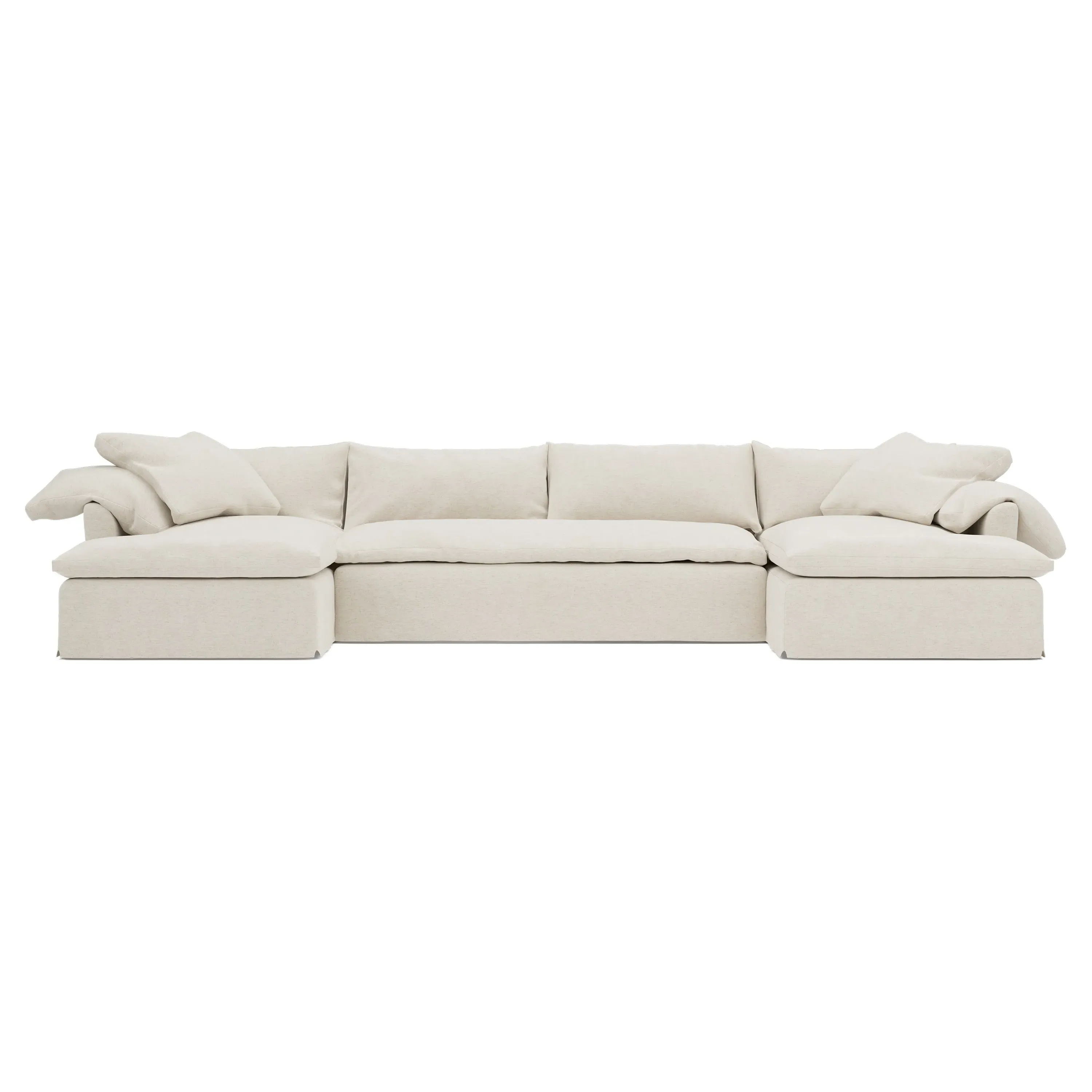 Donato U-Shaped Sectional Performance Slipcovered - Heathered Ivory