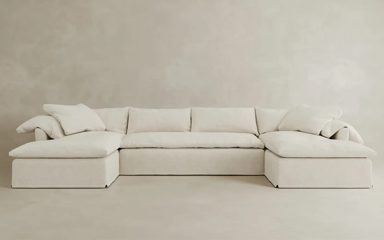 Donato U-Shaped Sectional - Pure White, Linen