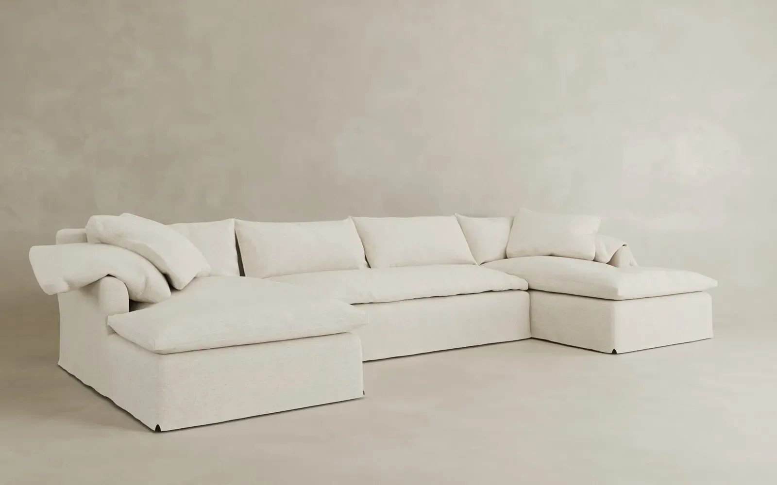 Donato U-Shaped Sectional - Pure White, Linen