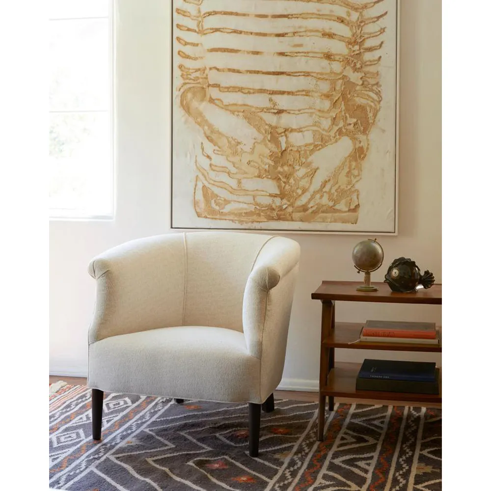 Emily Barrel Round Arm Chair - Lucerne Vanilla