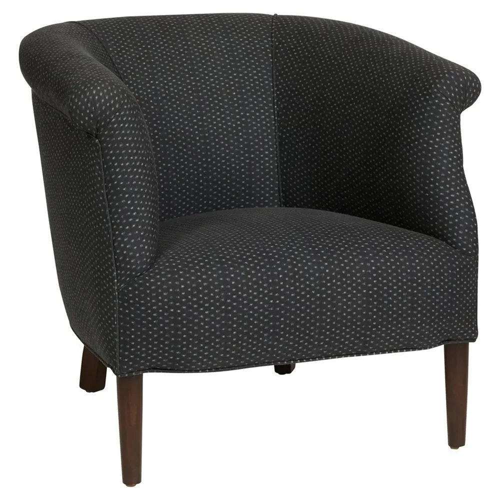 Emily Barrel Round Arm Chair - Tori Indigo
