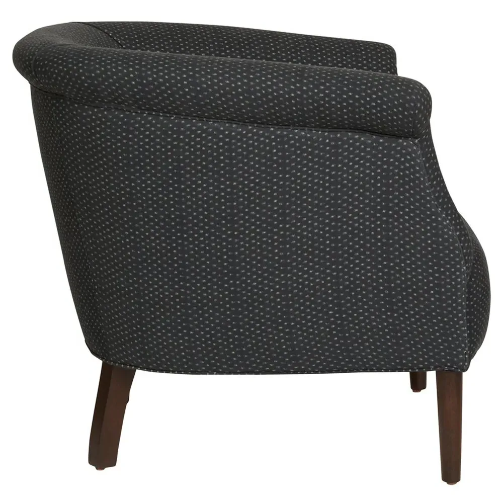 Emily Barrel Round Arm Chair - Tori Indigo