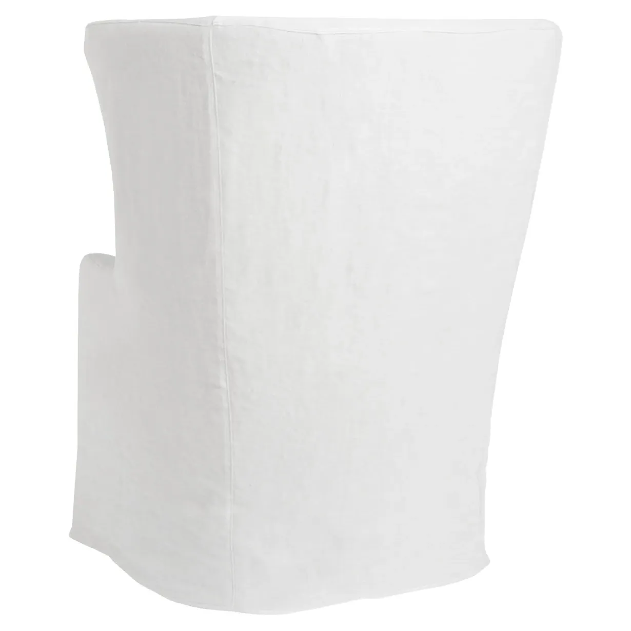 Federico Wing Back Arm Chair with Slip Cover - White, Linen