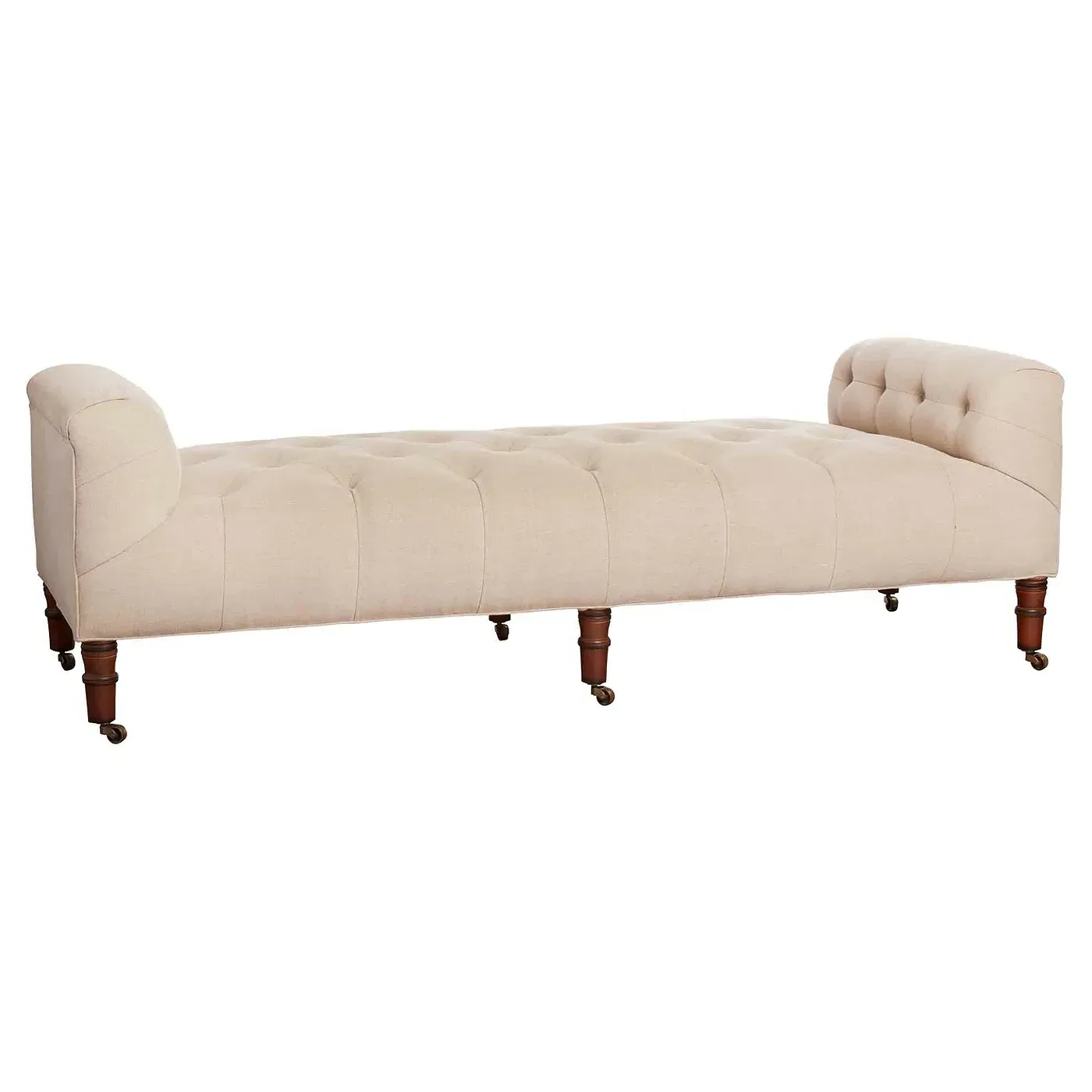 Field Bedroom Bench with Casters - Beige, Linen