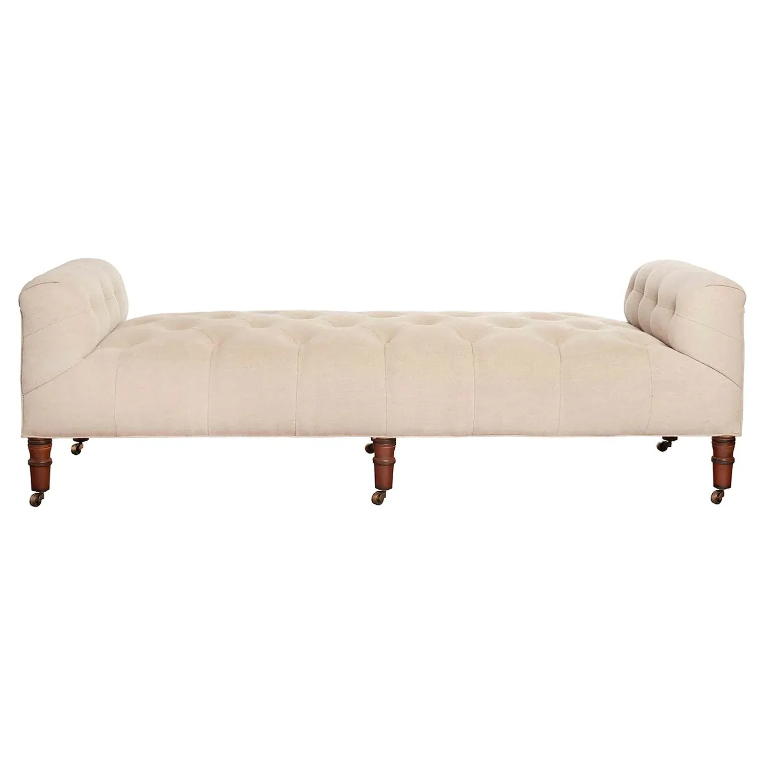 Field Bedroom Bench with Casters - Beige, Linen image