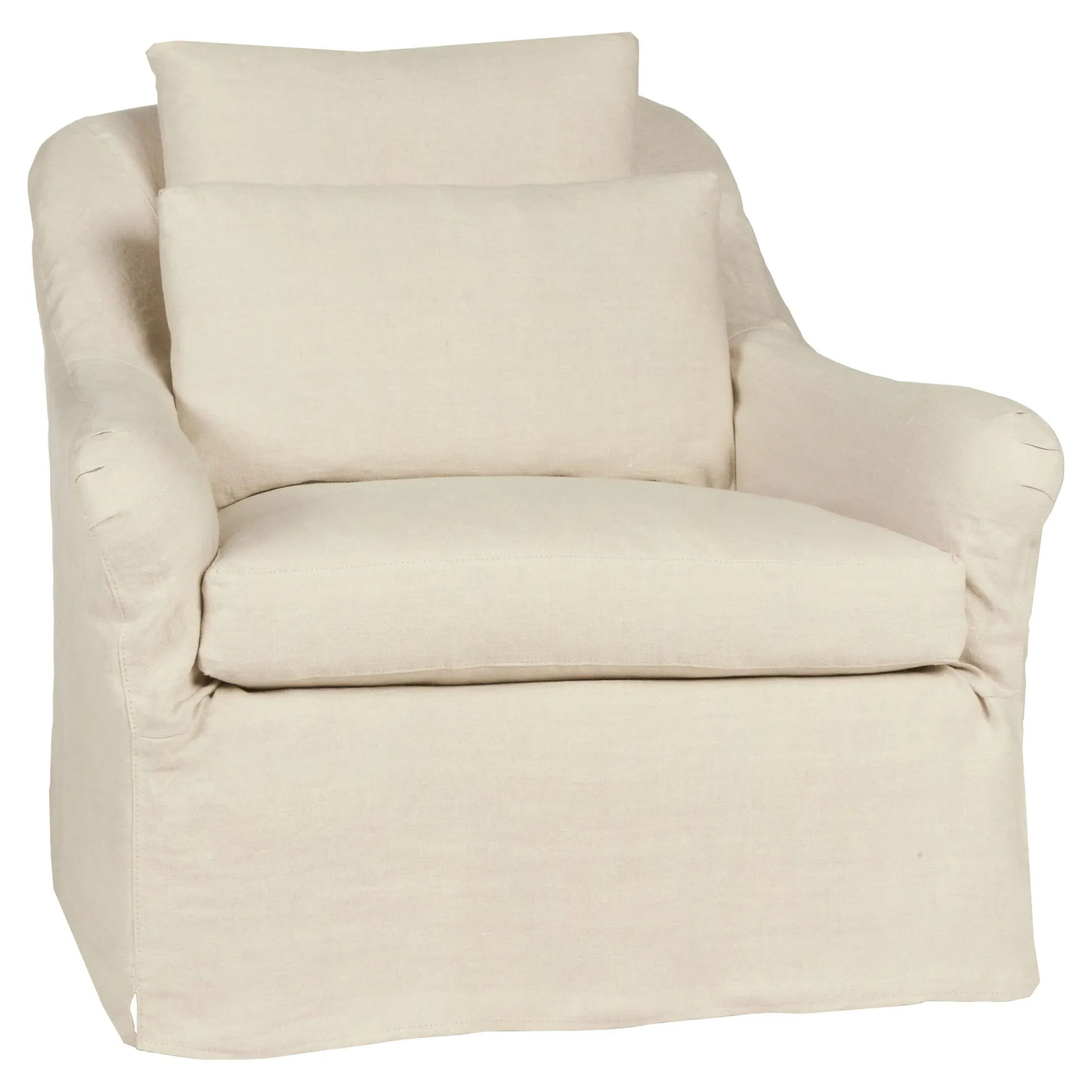 Genevieve Slip Cover Arm Chair - Cream, Linen