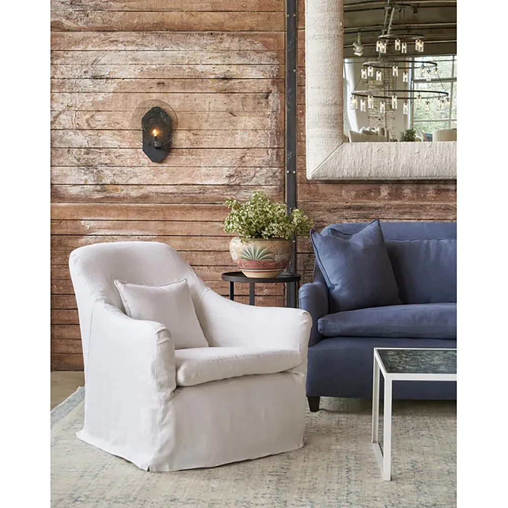Hazel Slipcovered Arm Chair - Cream, Linen