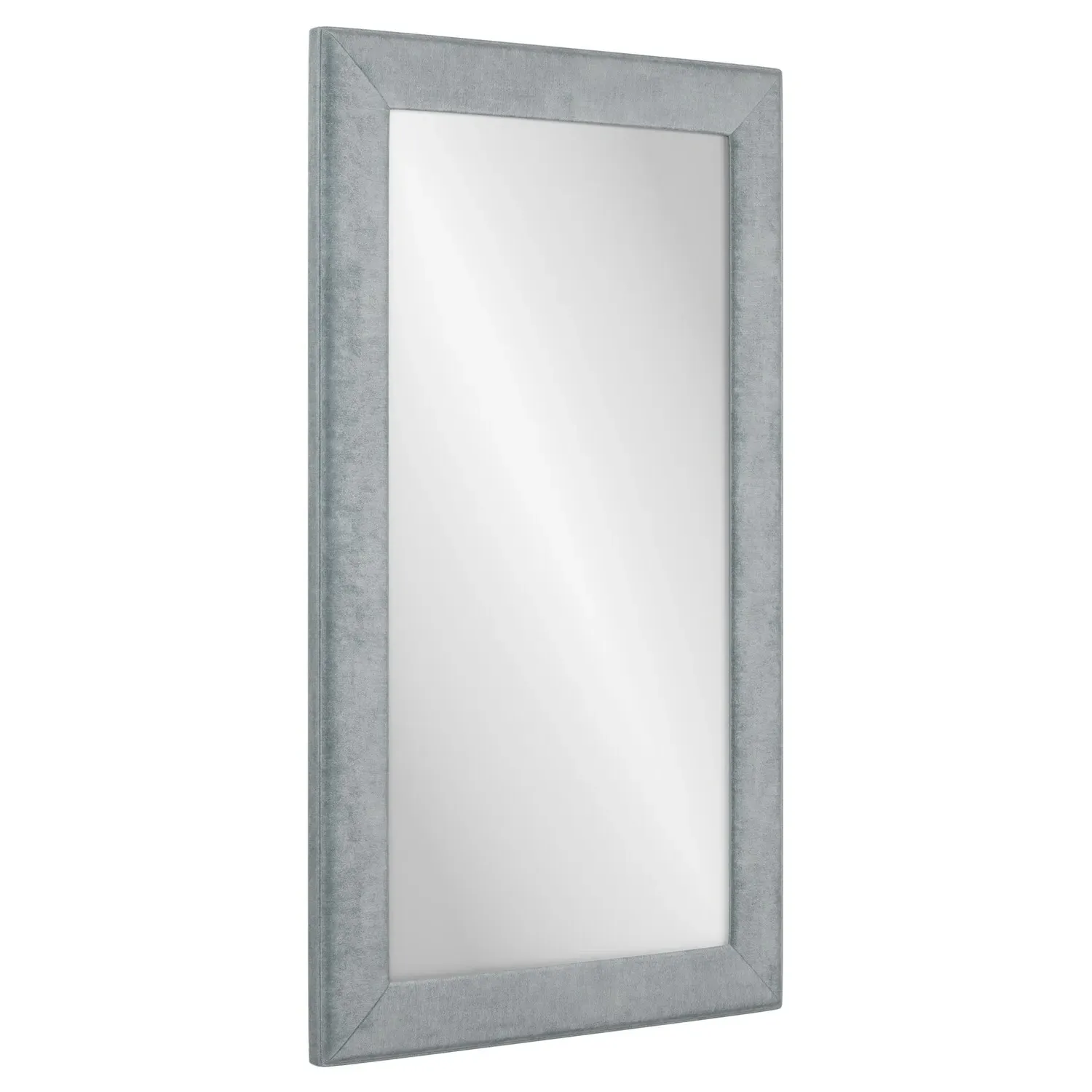 Isabel Apollo Slate Upholstered Floor Mirror - Blue