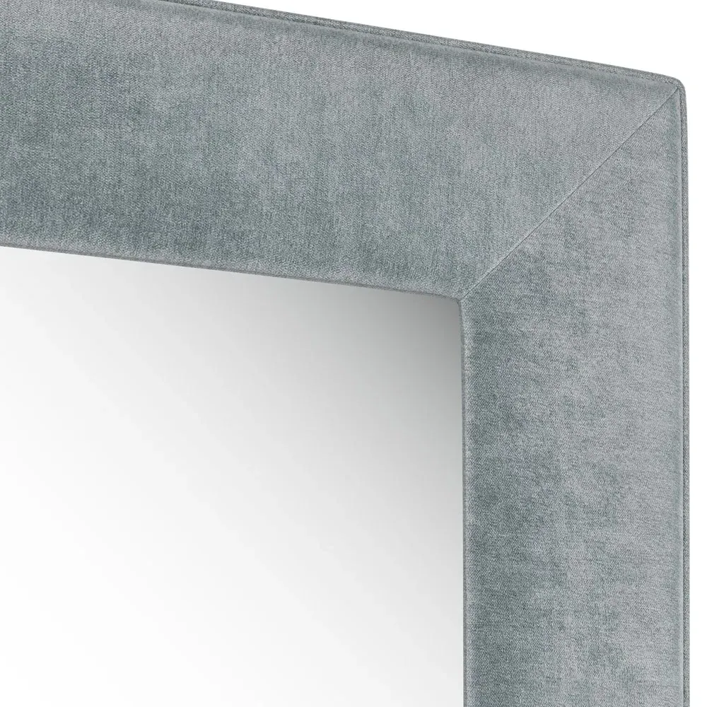 Isabel Apollo Slate Upholstered Wall Mirror - Blue