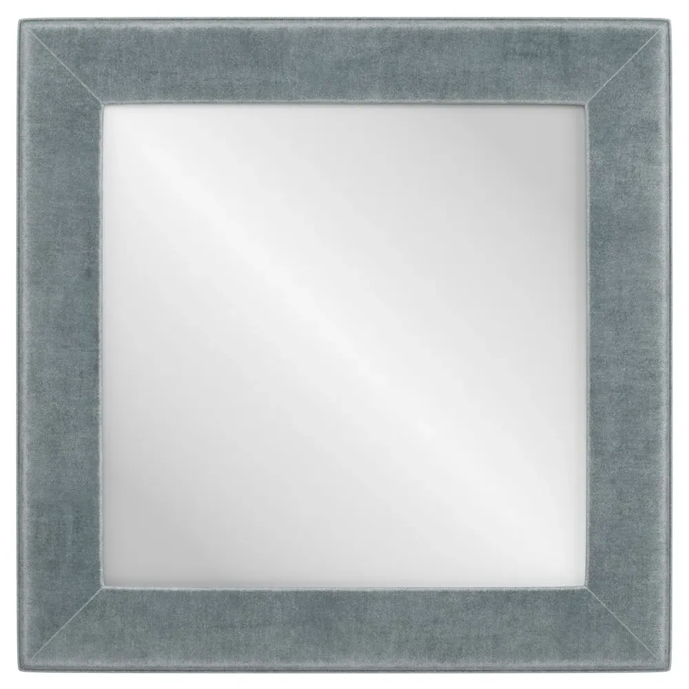 Isabel Apollo Slate Upholstered Wall Mirror - Blue image