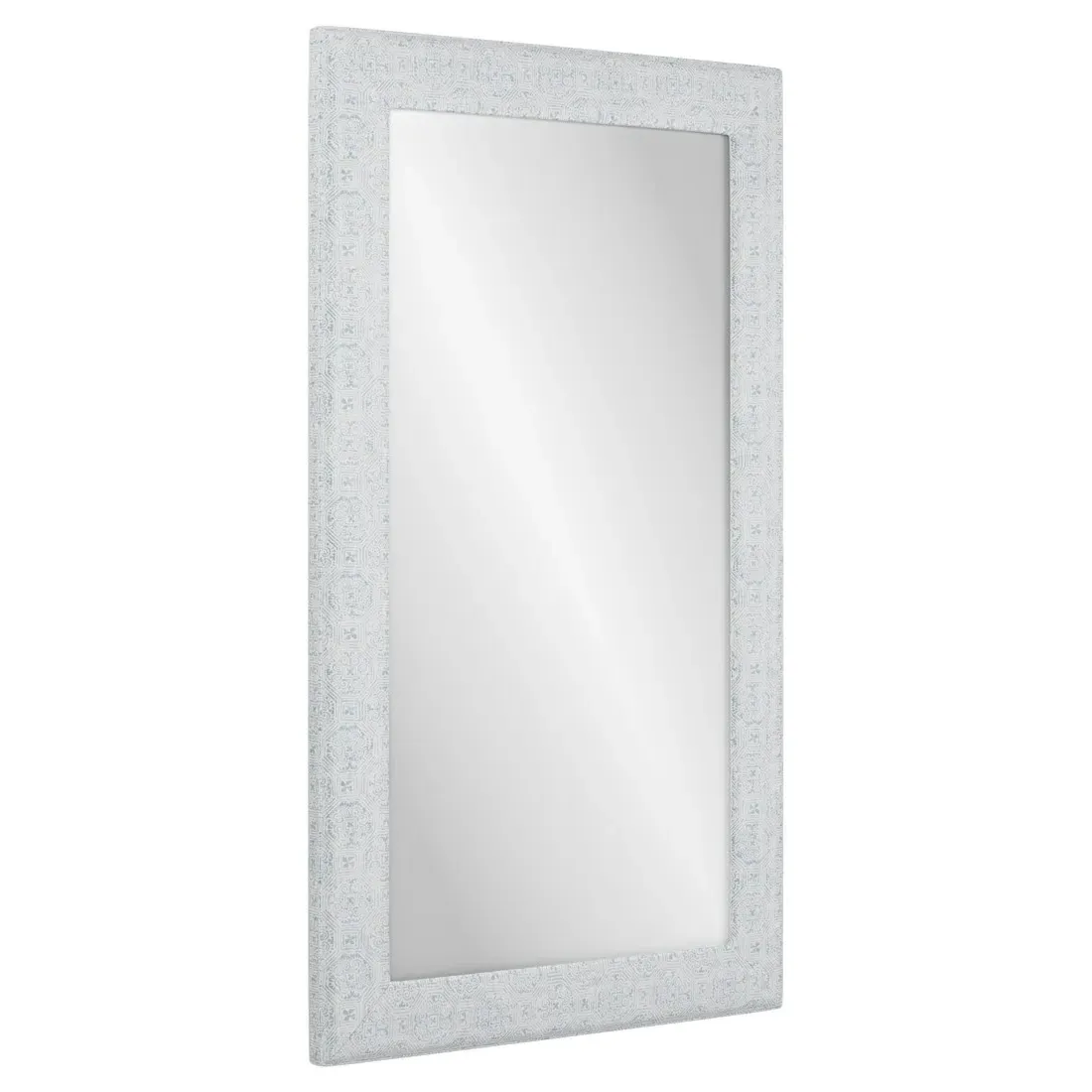 Isabel Lola Sky Blue Upholstered Floor Mirror