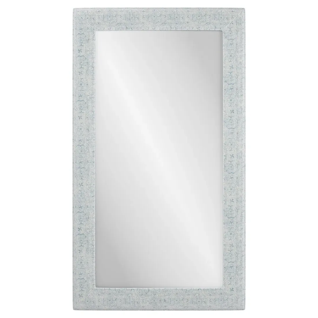 Isabel Lola Sky Blue Upholstered Floor Mirror