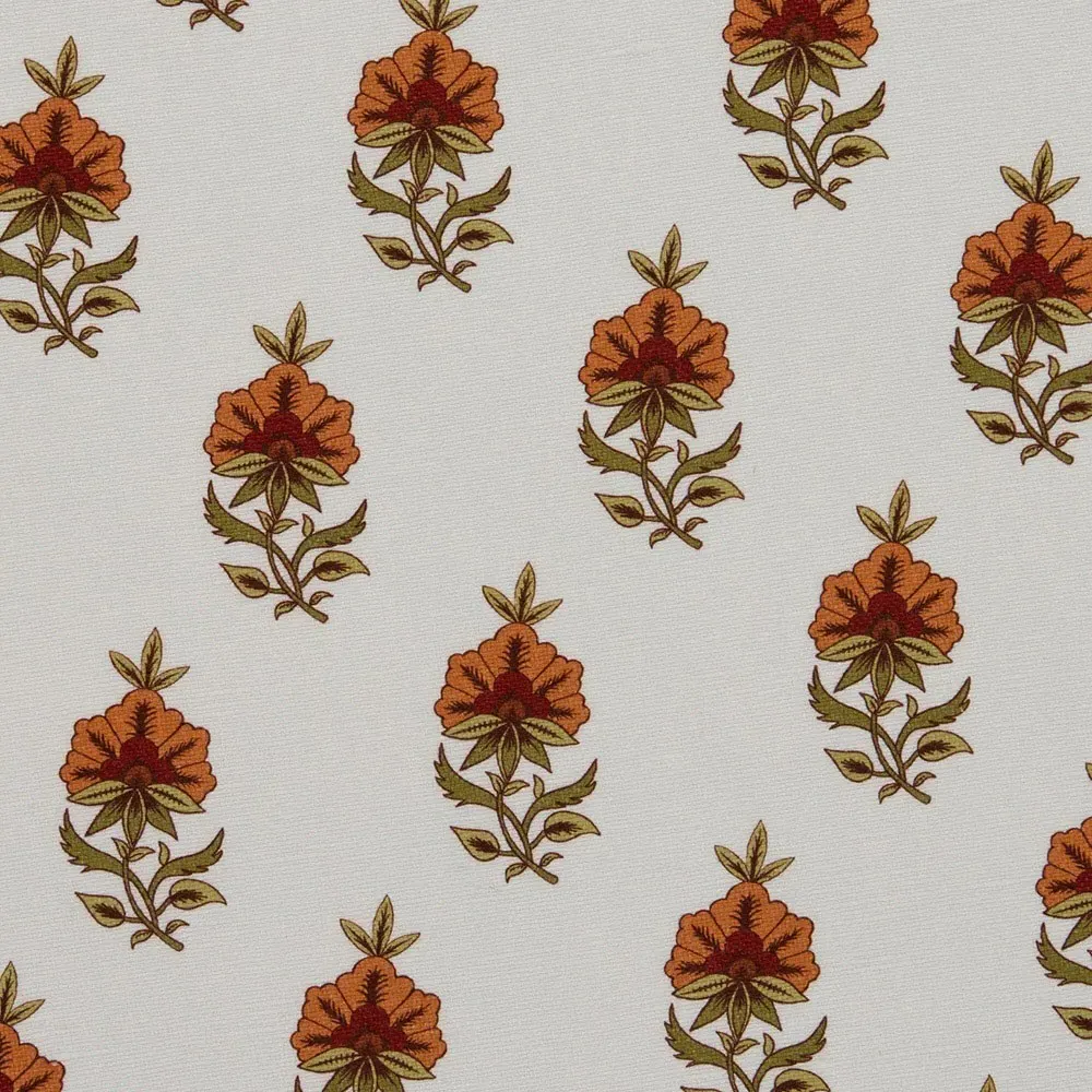 Isabel Red Floral Upholstered Floor Mirror