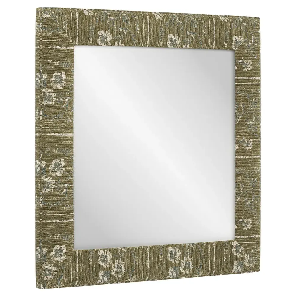 Isabel Square Upholstered Wall Mirror - Forest Fir