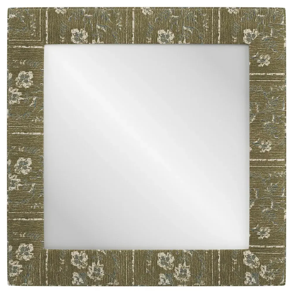 Isabel Square Upholstered Wall Mirror - Forest Fir image