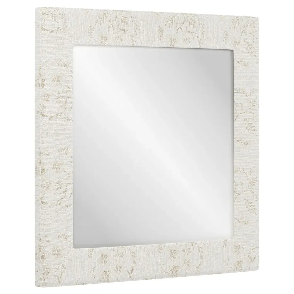 Isabel Square Upholstered Wall Mirror - Foret Ivory