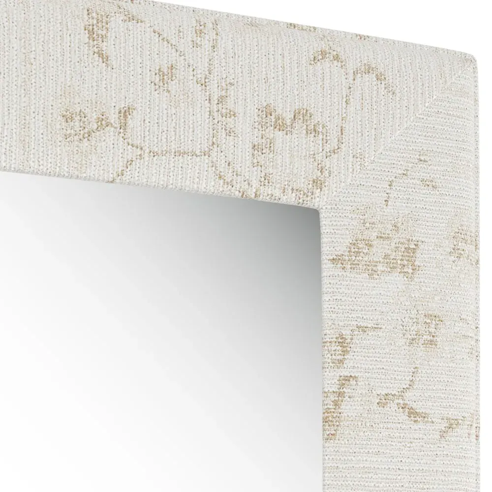 Isabel Square Upholstered Wall Mirror - Foret Ivory