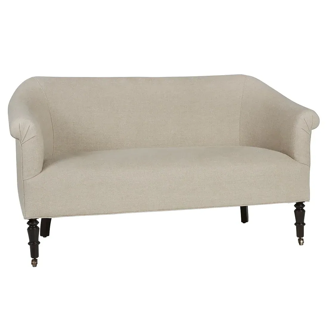 Jane Settee with Casters - Beige, Linen
