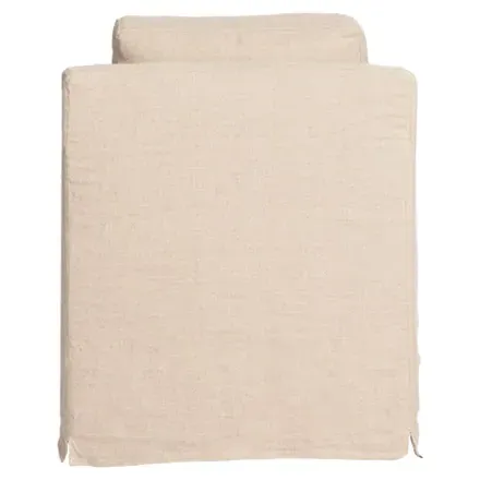 Louis Logan Slipcovered Swivel Arm Chair - Beige, Linen