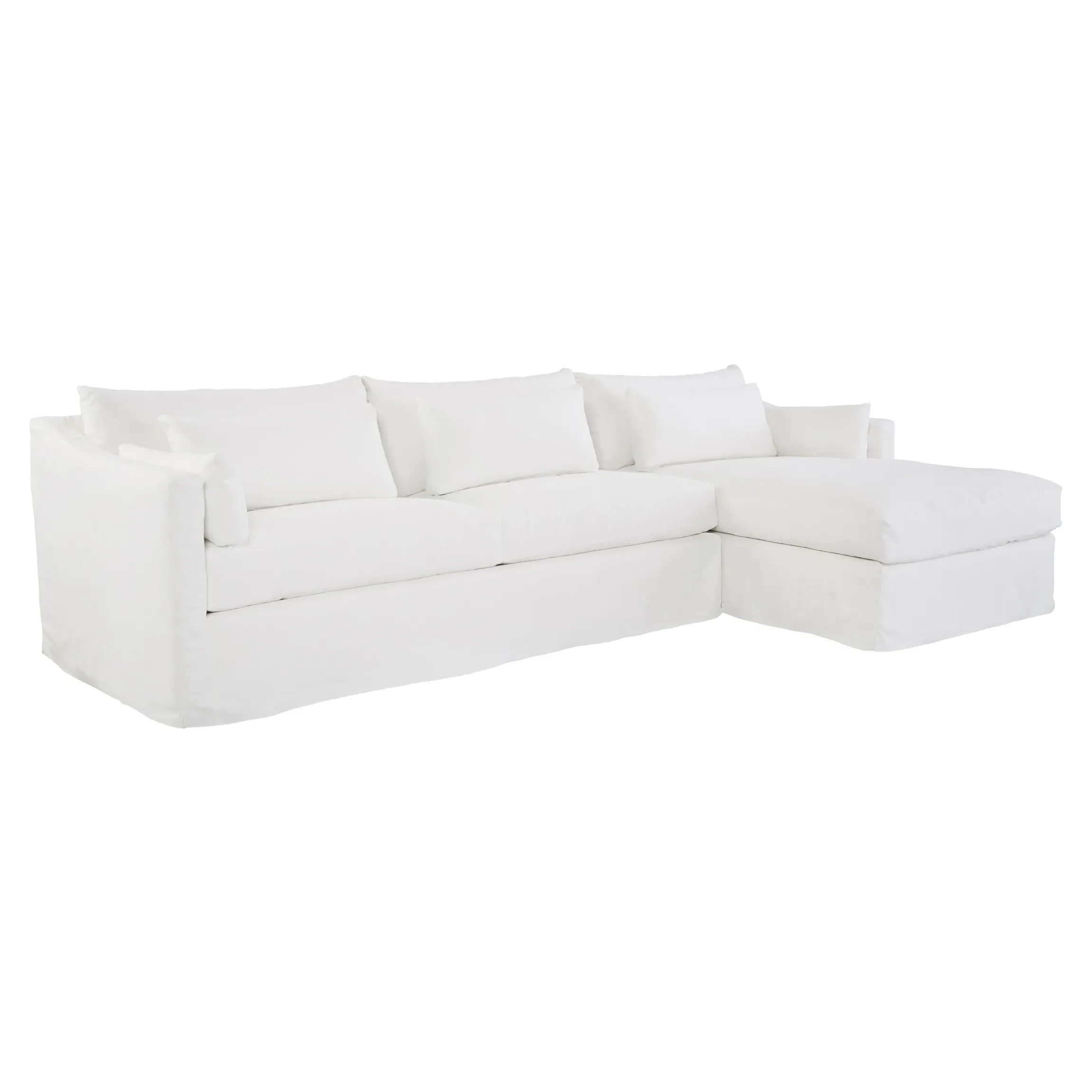 Rebecca Left Arm Facing Sectional Sofa - White, Cotton