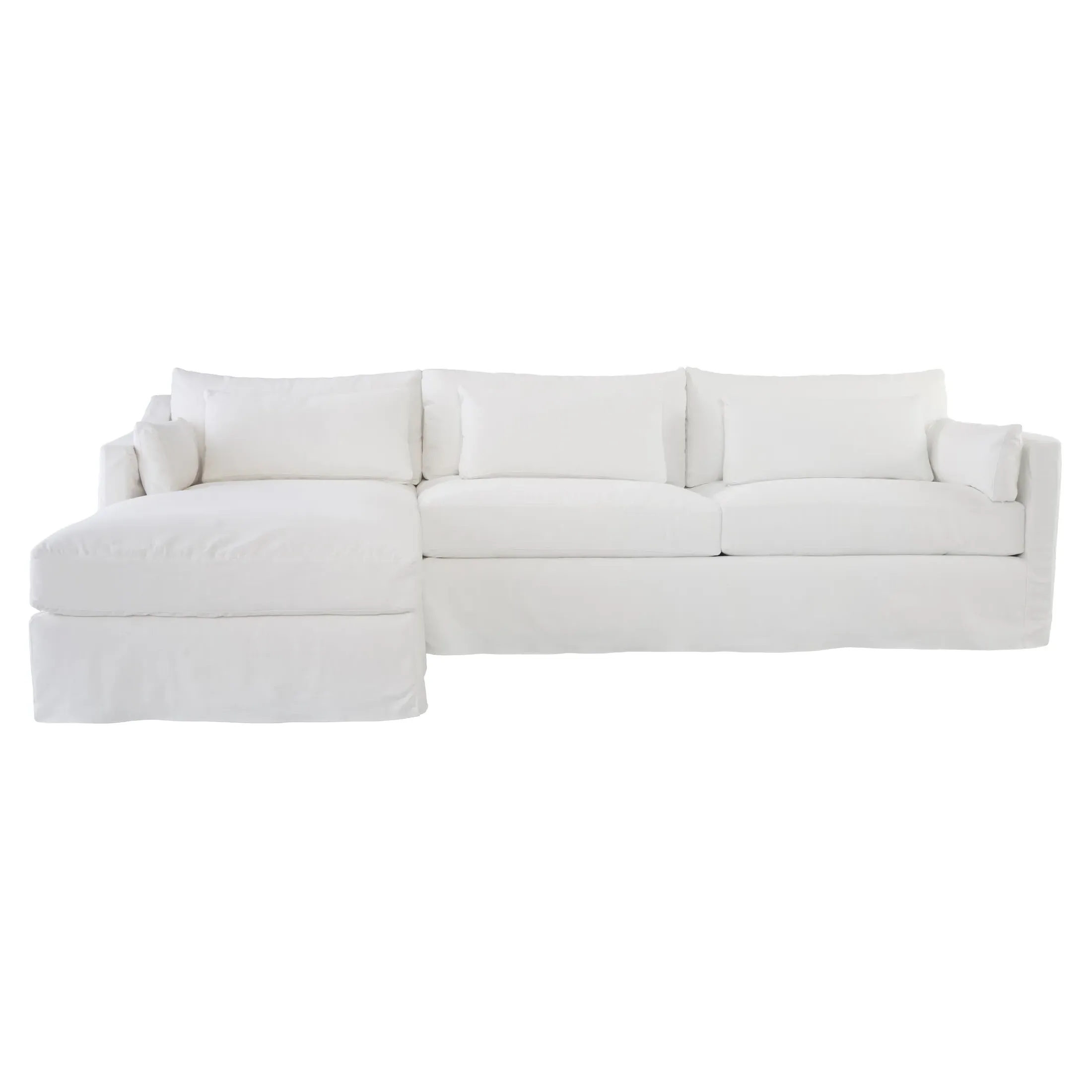 Rebecca Right Arm Facing Sectional Sofa - White, Cotton