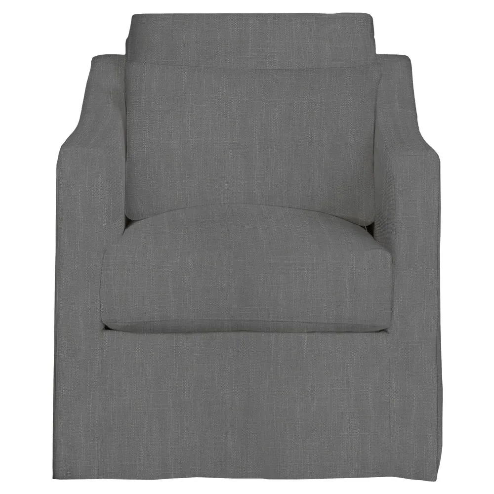 Rebecca Slipcovered Swivel Club Arm Chair - Grey
