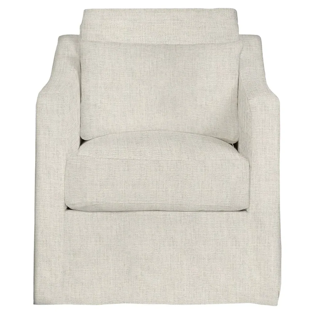 Rebecca Slipcovered Swivel Club Arm Chair - Off White