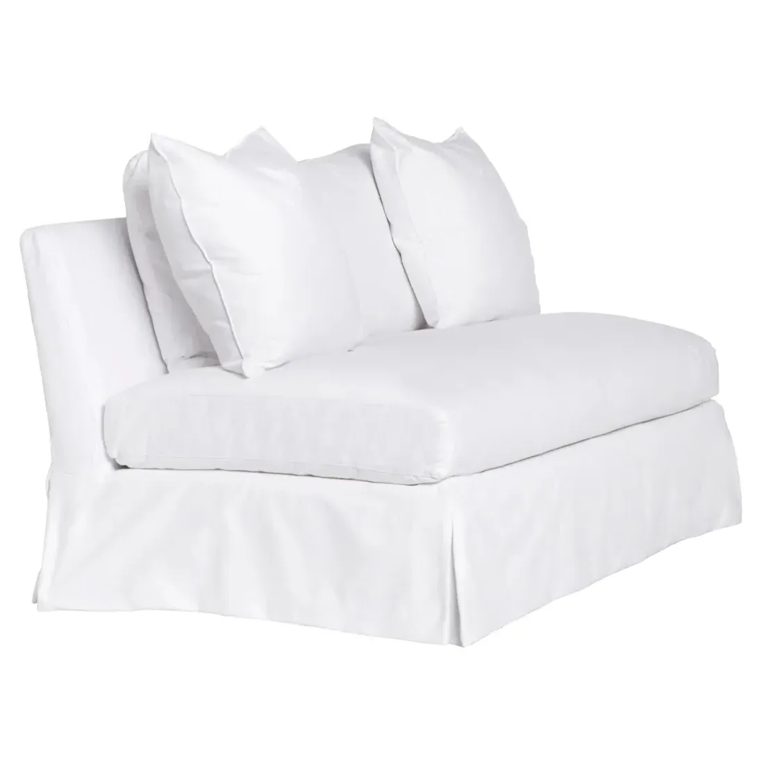 Seda Armless Loveseat - White, Cotton