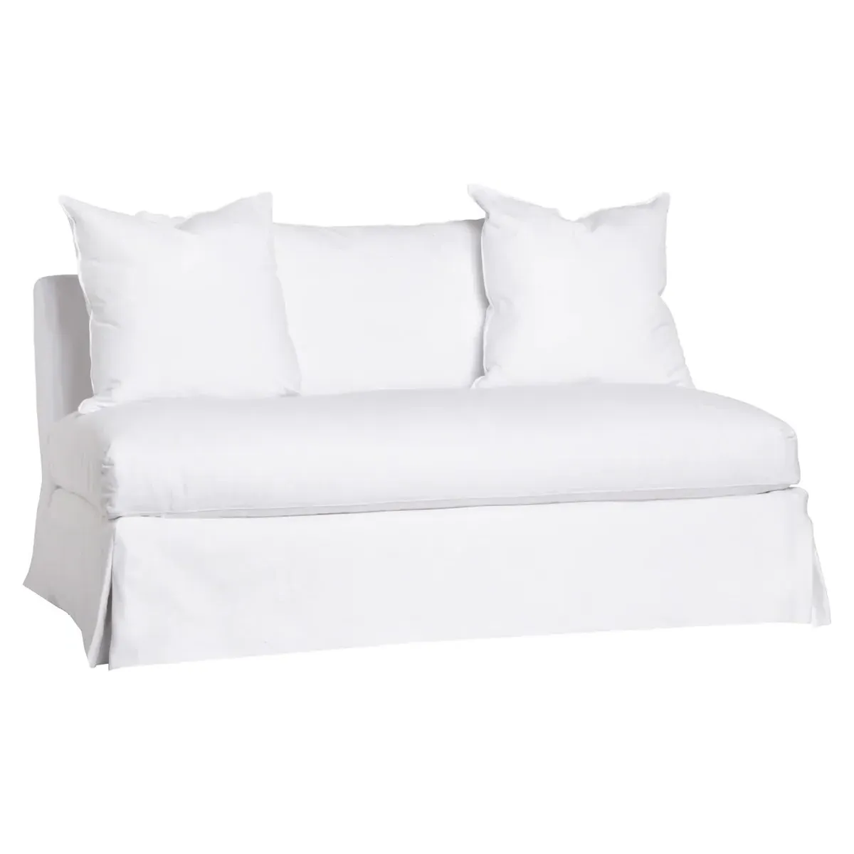 Seda Armless Loveseat - White, Cotton