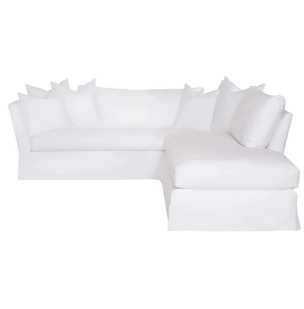 Seda Coastal L-Shaped Sectional Sofa Left Arm - Denim White image