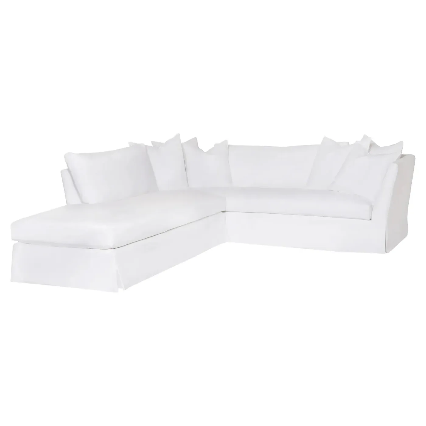 Seda Coastal L-Shaped Sectional Sofa Right Arm - Denim White