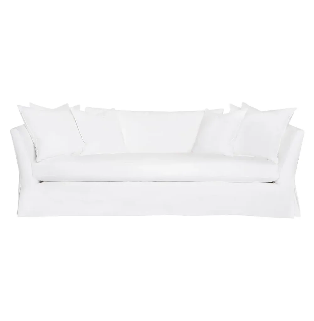Seda Large Slip Cover Sofa - Denim White, Cotton