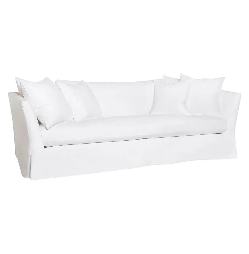 Seda Large Slip Cover Sofa - Denim White, Cotton
