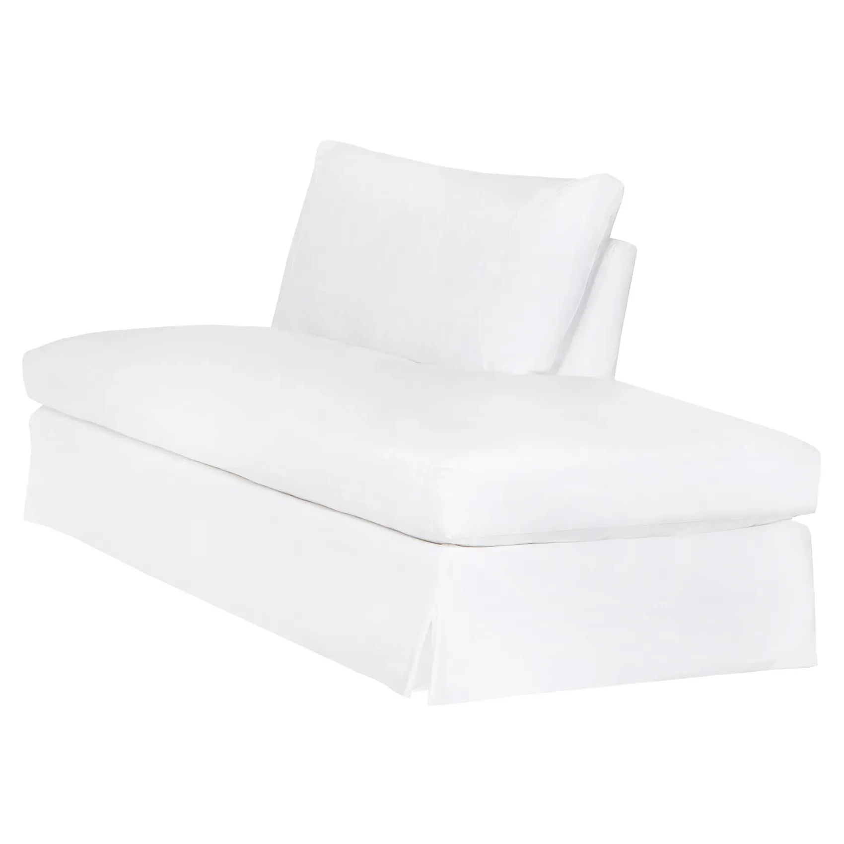 Seda Left Facing Armless Bumper - White, Cotton