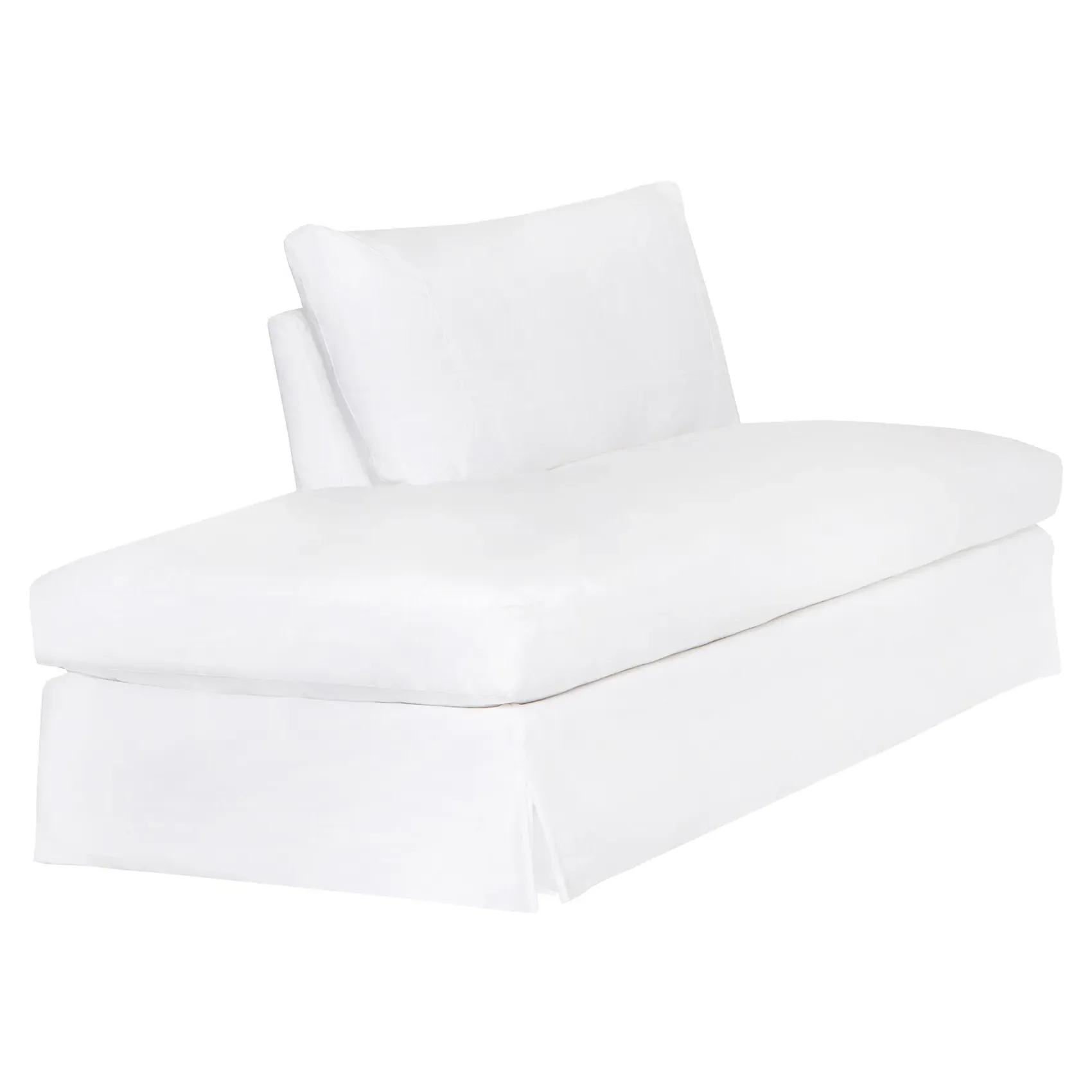 Seda Right Facing Armless Bumper - White, Cotton