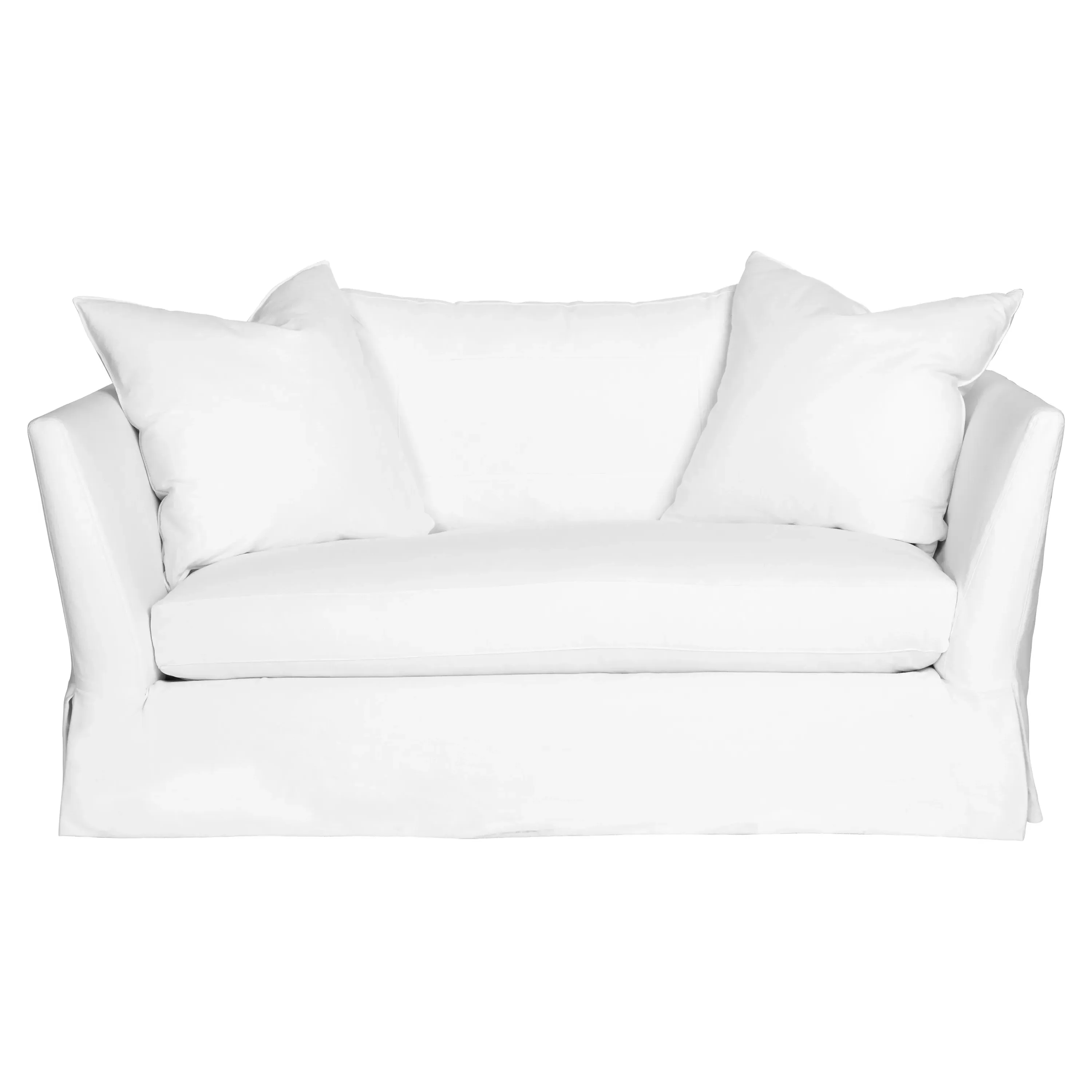 Seda Slip Cover Loveseat - White, Cotton
