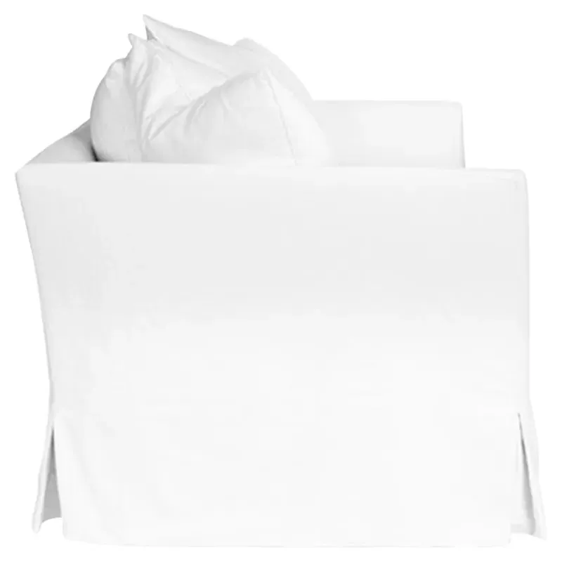 Seda Slip Cover Loveseat - White, Cotton