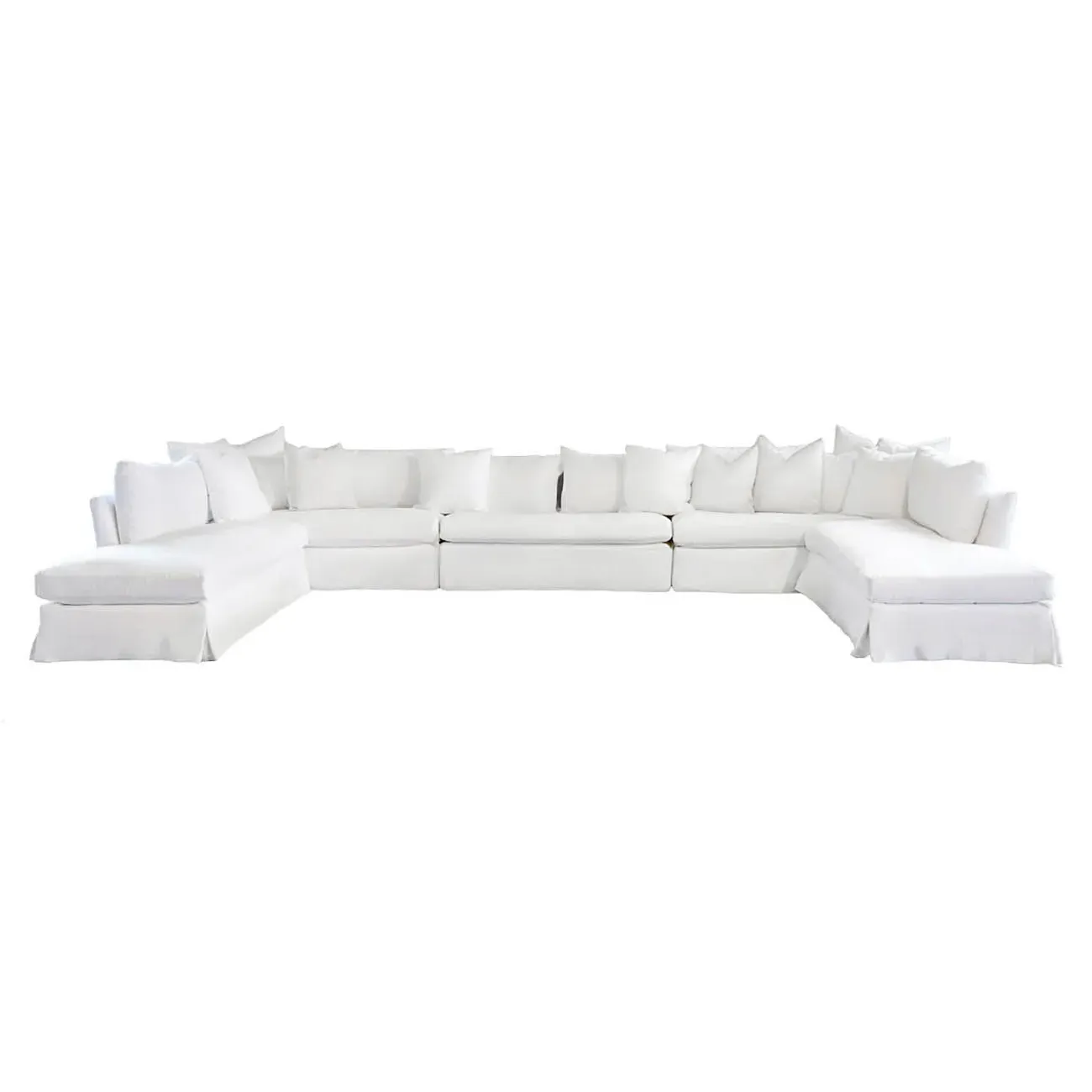 Seda U-Shaped Sectional Sofa - White, Cotton image