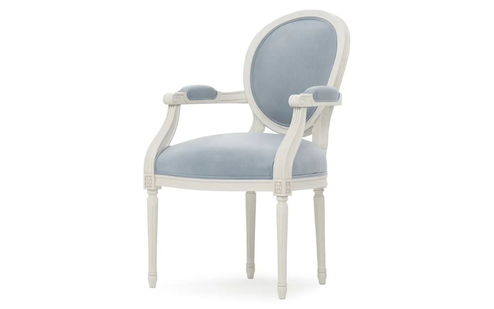 Anne Arm Chair - Spring Sky, Velvet