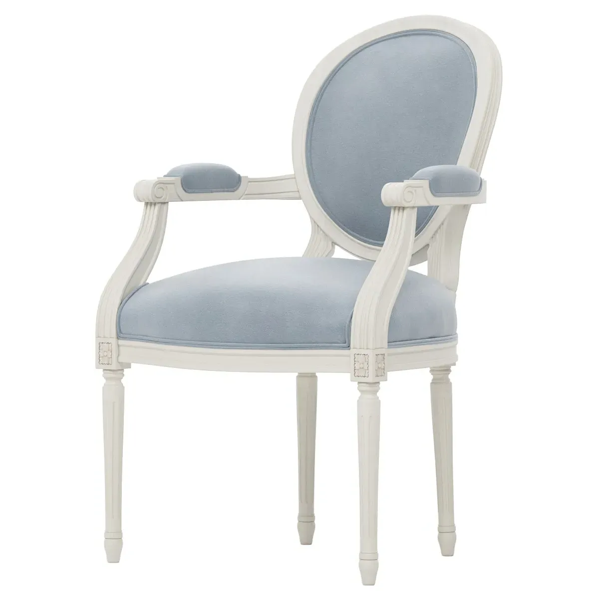 Anne Arm Chair - Spring Sky, Velvet