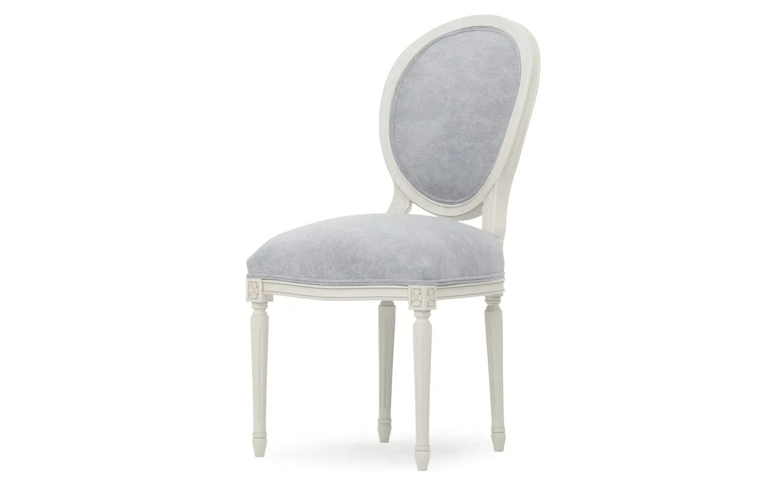 Anne Velvet Side Chair - Coastal Haze, European Birch