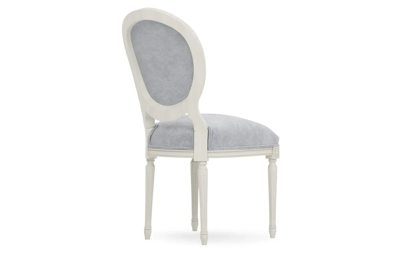 Anne Velvet Side Chair - Coastal Haze, European Birch