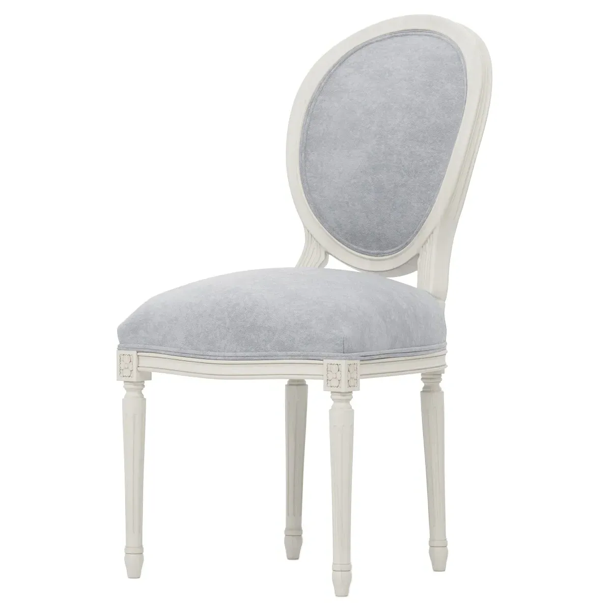 Anne Velvet Side Chair - Coastal Haze, European Birch image
